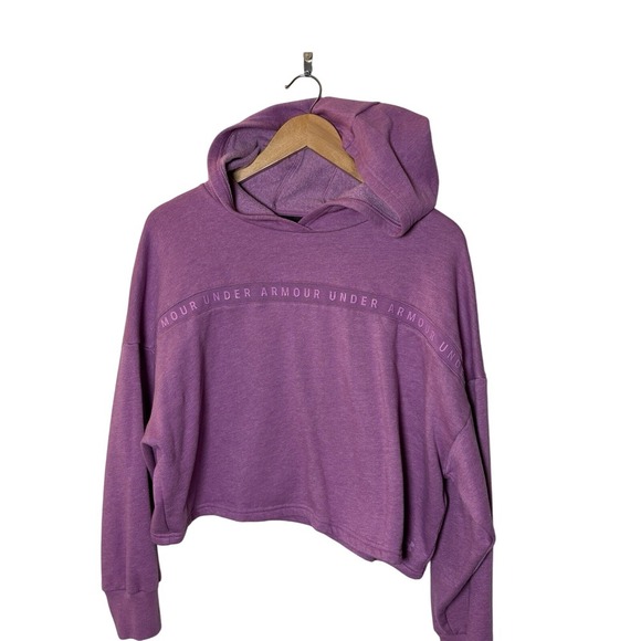 Under Armour Women's UA Taped Fleece Hoodie Size SMALL Polar Purple - Picture 1 of 13